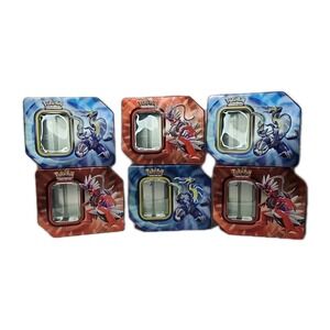 6 Empty Pokémon Card Game Tins - TINS ONLY, NO CARDS TCG With Booster‎ Insert Ex